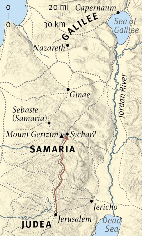 Jesus Travels through Samaria